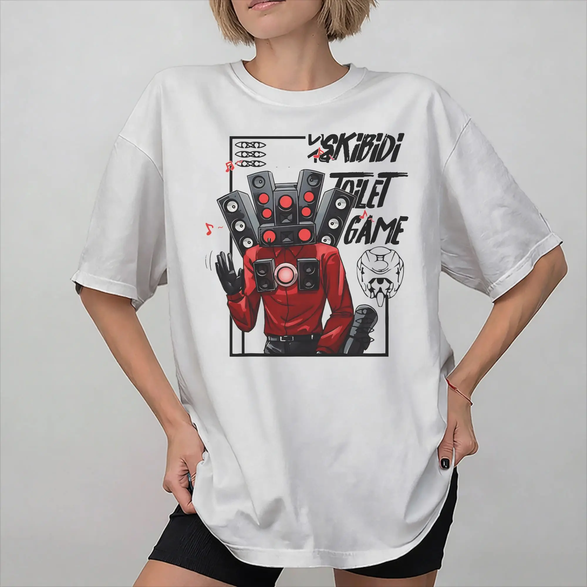 Graphic Printing Skibidi Toilet Titan Speakerman T Shirt for Men Women  100% Cotton T-shirts Short Sleeve Clothing