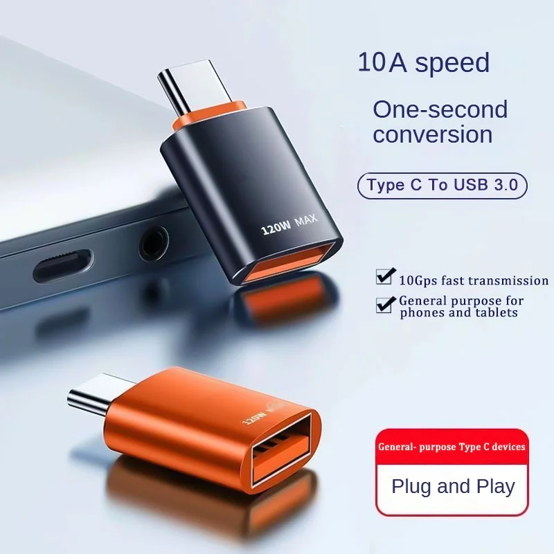 5-Pack 10A USB-C to USB Adapter Fast Charge & Data Transfer OTG Converter for MacBook Surface Huawei Honor Flash Drives Keyboard