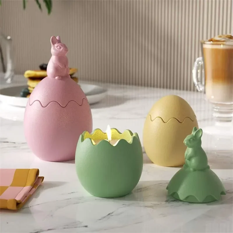 

Набор силиконовых форм для Пасхи 2026: Емкость для хранения в форме кролика и подсвечник с маковым дизайном для гипсовых и полимерных изделий. Новейшие модели.