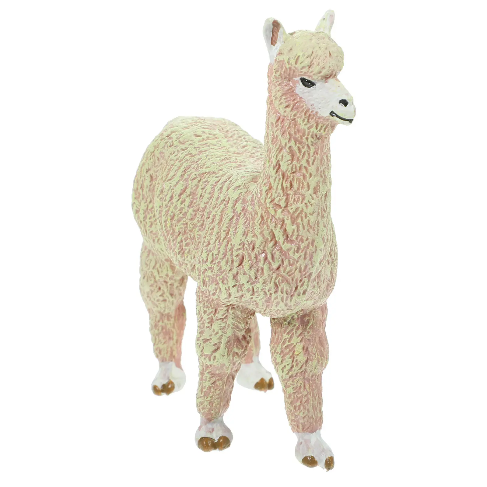 

Lifelike Plastic Alpaca Ornament for Living Room Bedroom Kids Room Nursery Desktop Decoration Animal Recognition Figure Wildlife