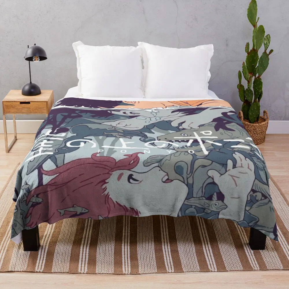 

Cute art girl and boy -%[ghiblis]%- swim away Throw Blanket Luxury Thicken Soft Plush Plaid Decoratives Blankets