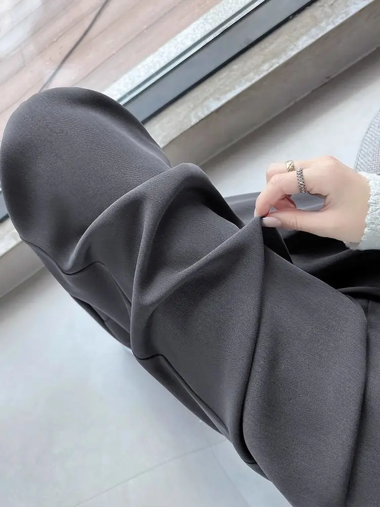 Wine Red Suit Wide Leg Pants Women\'s Autumn And Winter New High Waisted Loose Hanging Casual Straight Leg Floor Pants