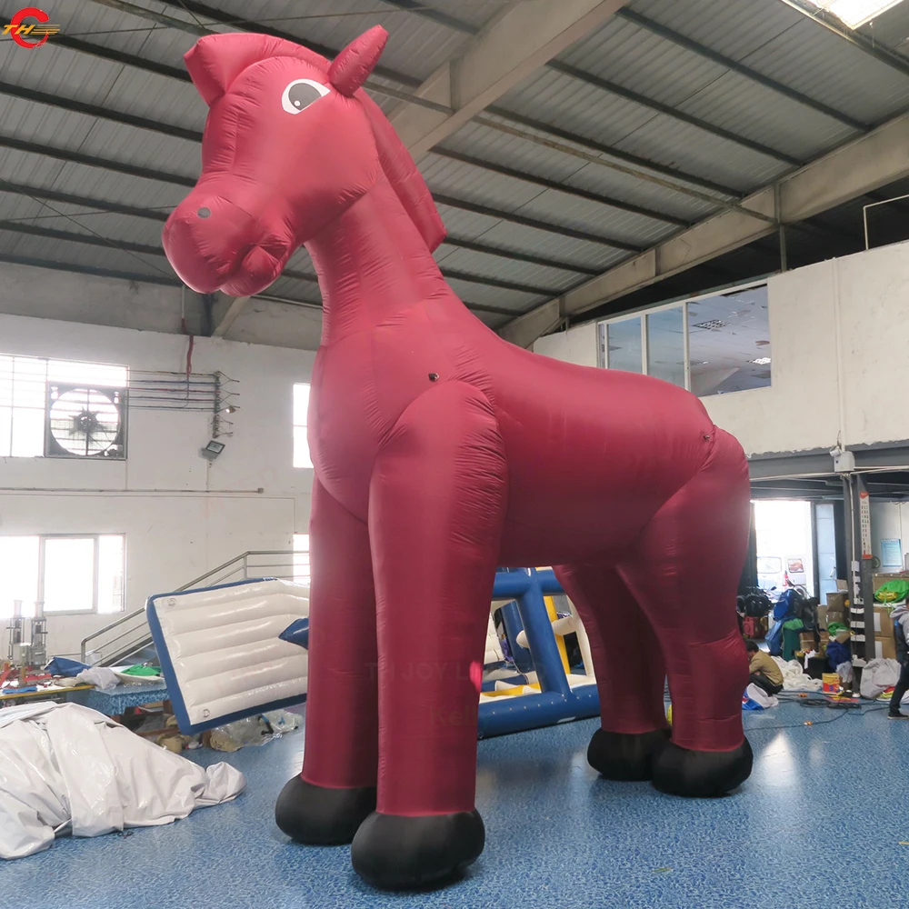 

Fast Shipping Inflatable Akhal-Teke Horses Replica Giant Inflatable Red Horse Blow Up Decoration for Sale