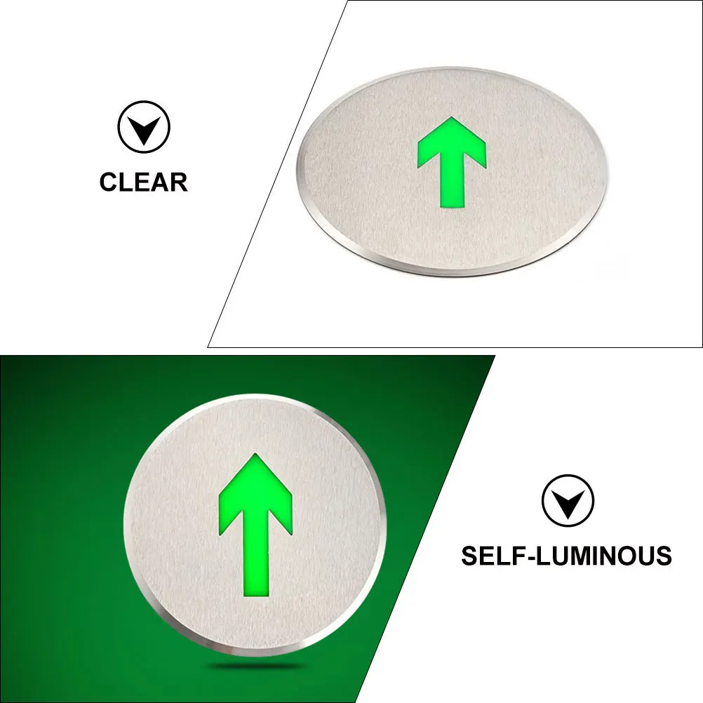 

Stainless Steel Emergency Exit Sign Luminous Fluorescent Arrow Sign Night Visibility Easy Installation Multi Functional