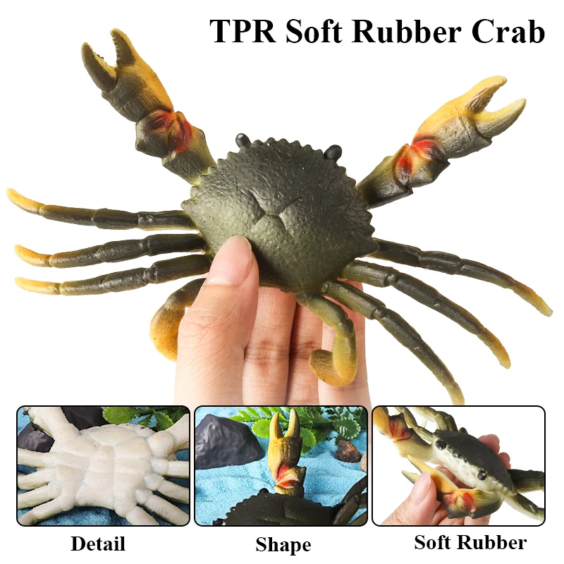 Oenux Meeresleben Tier Tintenfisch Krabbe Clownfisch Lionfish Seestern Hai Schmetterling Fisch Fliegender Fisch TPR Weiches Modell Spielzeug Kind Geschenk – Detail 15