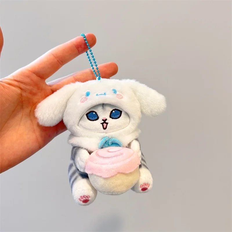 12/20cm ตุ๊กตาน่ารักตุ๊กตาแมวกลายเป็นกระต่ายสุนัขแมวตุ๊กตาของเล่นจี้น่ารักพวงกุญแจกระเป๋าจี้ของขวัญคริสต์มาส