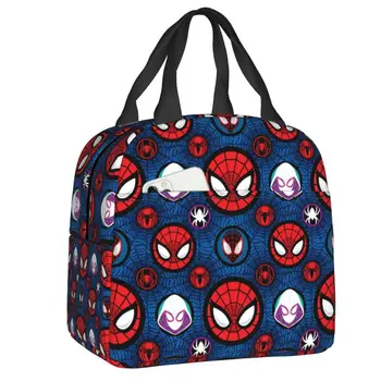 Özel örümcek adam öğle yemeği çantası taşınabilir soğutucu termal yalıtımlı yemek kabı açık kamp seyahat İşlevli gıda Bento kutusu için