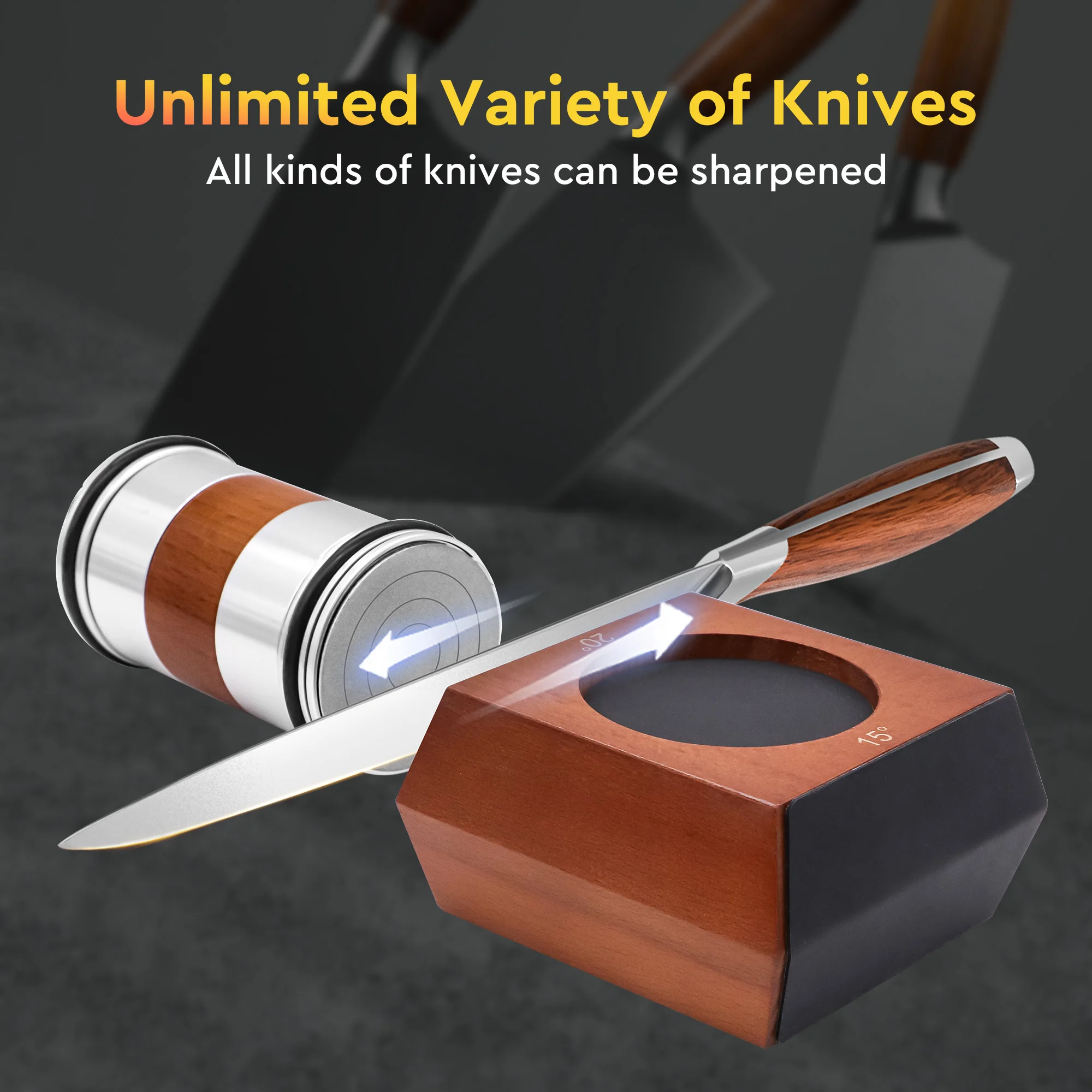 Roller Knifes Sharpener Magnetic Multi-angle Adjustable Stainless Steel Family Kitchen Tools High quality Knife Whetstone