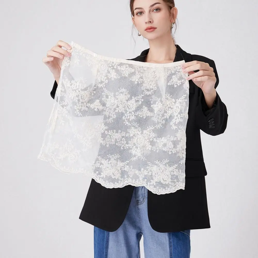 

Fashion Embroidered Flower Lace Mini Skirt Harajuku Casual Hollow Out Skirt Y2K Streetwear Butt Curtain for Women