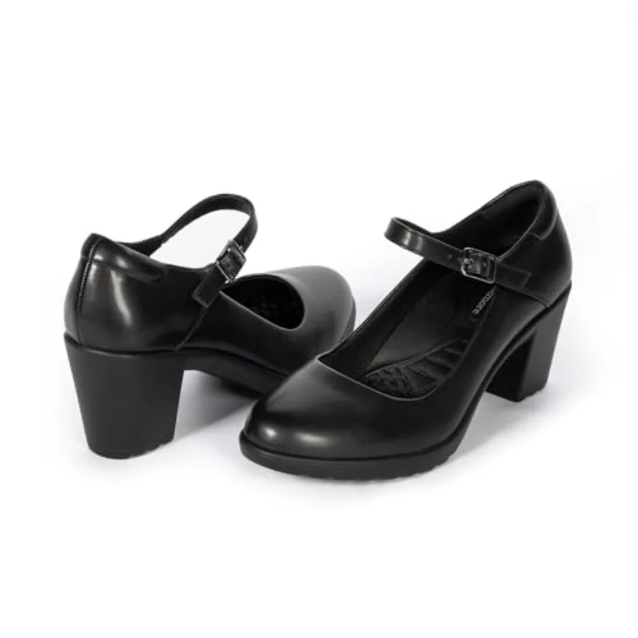 

Cusolemore Mary Jane Heels with Arch Support, Closed Round Toe Chunky Pumps for Women, Comfortable Block Heel Dress Shoes