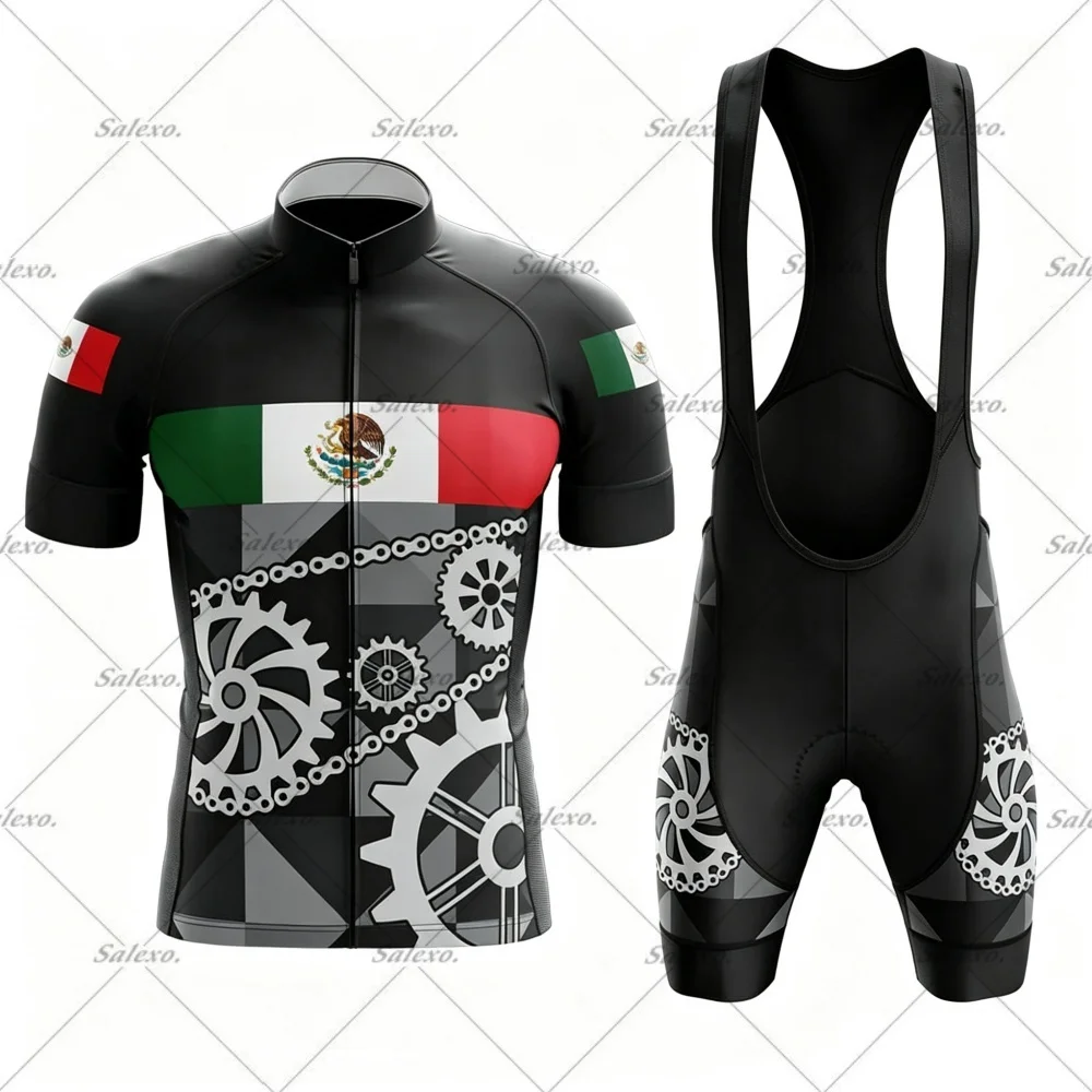 

Комплект велоформы 2026 Mexico: мужская летняя велосипедная майка с коротким рукавом для шоссейных и горных велосипедов, спортивная одежда