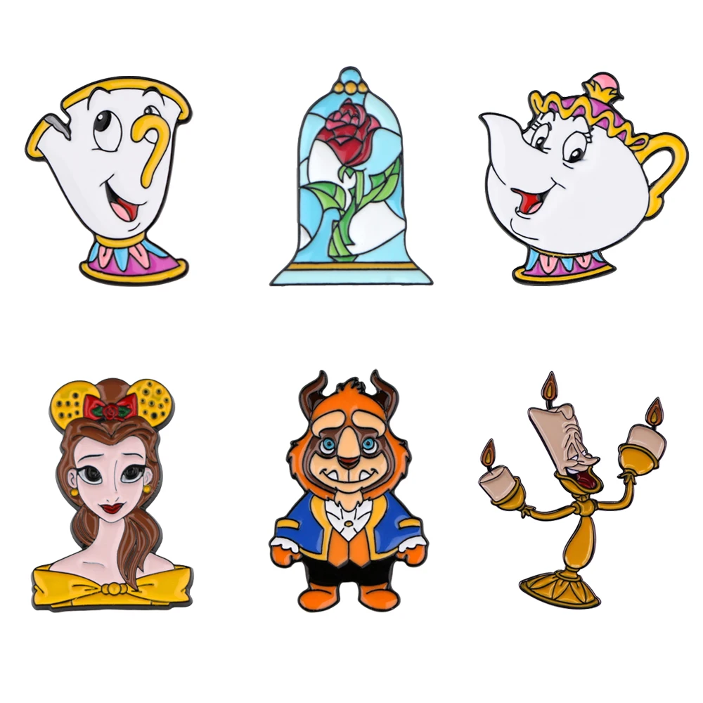 Beauty and the Beast Enamel Pins Lapel Pins Badges on Backpack Accessories for Jewelry Fashion Brooches Accessories Gifts