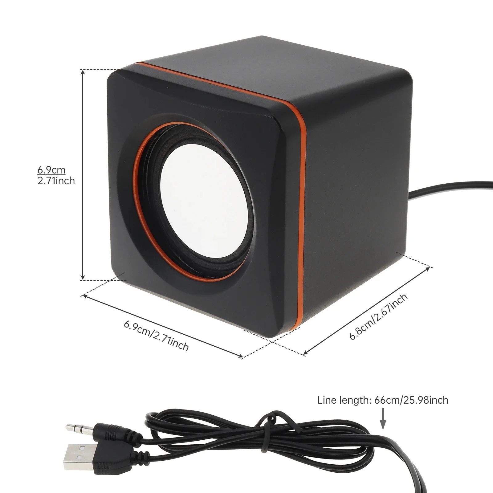 101Z USB 2.0 مكبرات صوت صغيرة محمولة للكمبيوتر مع مقبس استريو 3.5 ملم ومزودة بمنفذ USB للكمبيوتر المحمول والهواتف الذكية #3