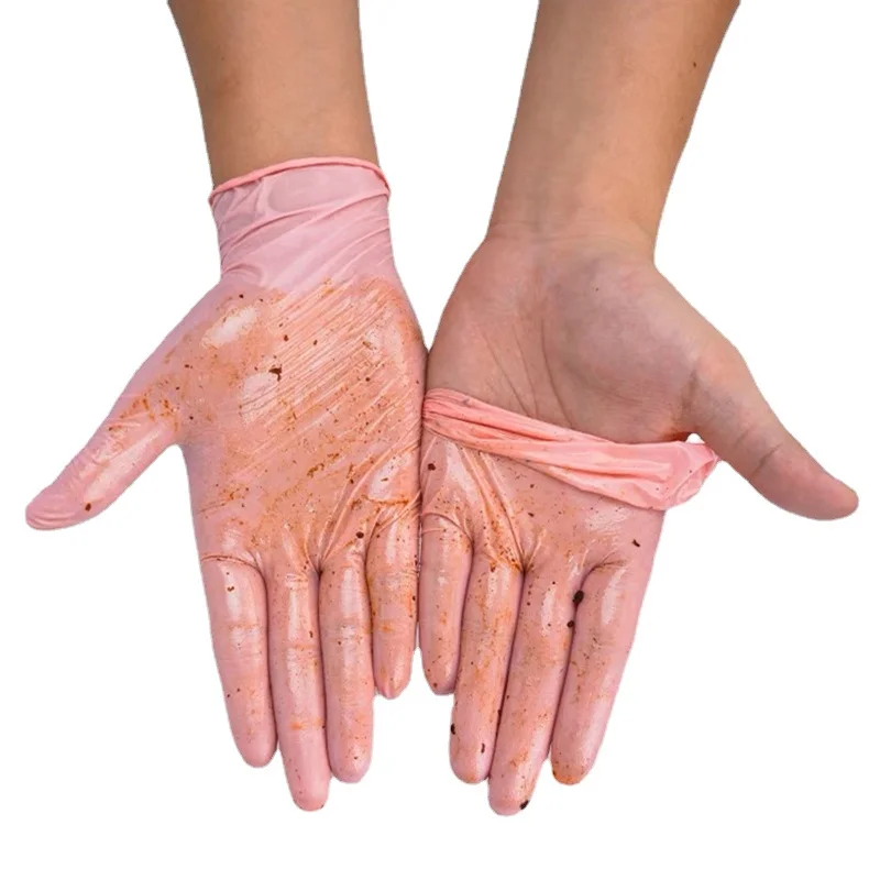 Nitrile Pink Disposable Gloves 100Count XS Latex Free Vinyl Gloves Women Kids Powder Free Household Cleaning Salon Beauty Gloves