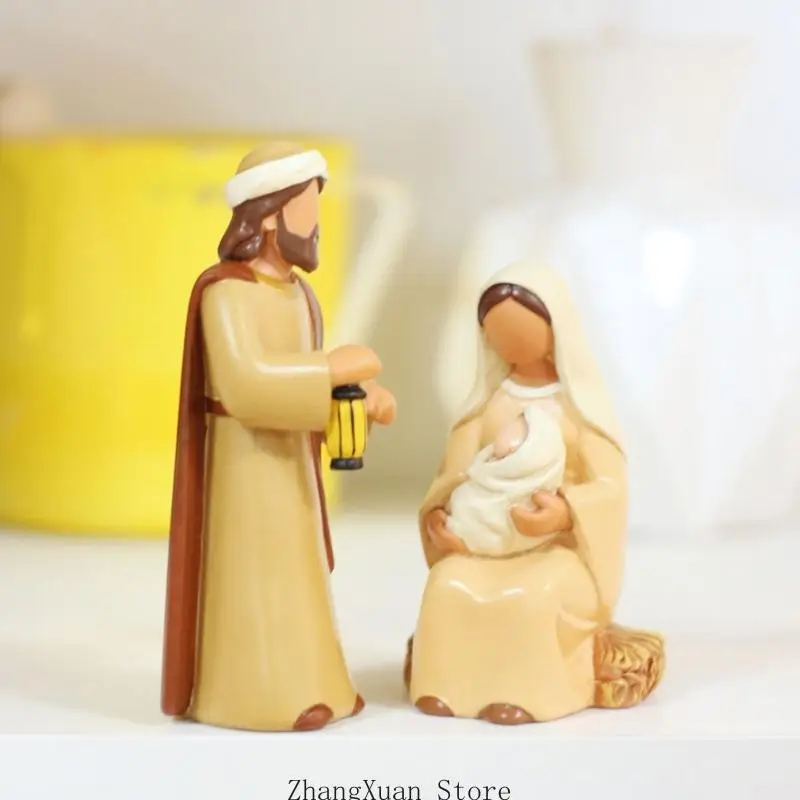 Aufrechte Figuren der Heiligen Familie für Schreibtische und Schaufensterdekorationen zu Weihnachten 3XUF – Detail 8