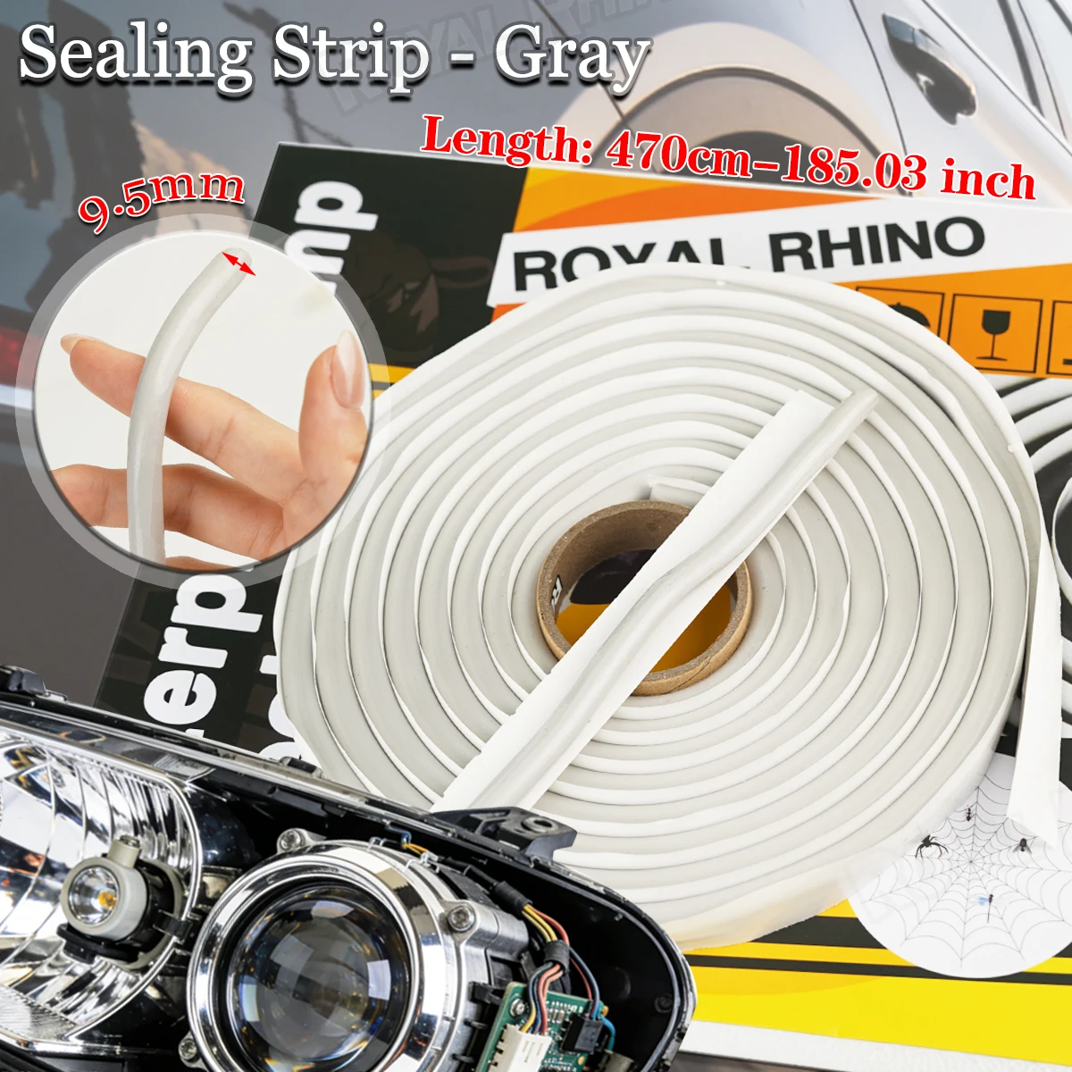 9.5mmx4.7m Butyl Rubber Tape Waterproof Butyl Kit Sealing Tape Car Truck Headlight Windows Doors Windshields Sealing Accessories