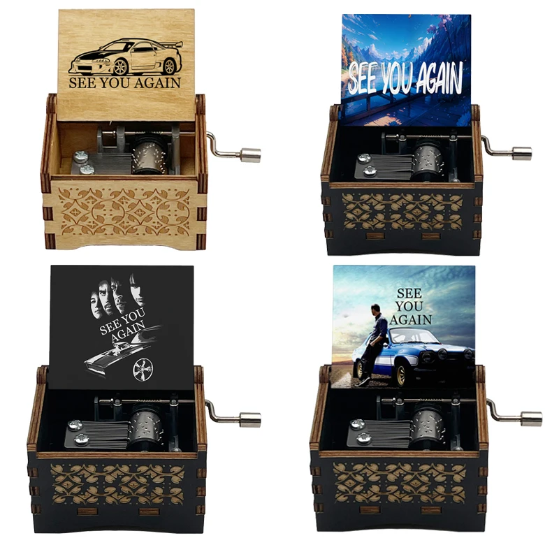 See You Again Wooden Music Box Famous Movie Theme Song 18 Note Movement Cute Happy Birthday Present Fans Souvenirs