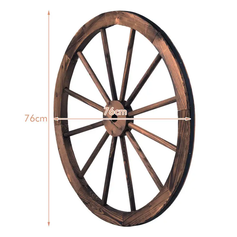Set of 2 Decorative Wooden Wheels for Garden