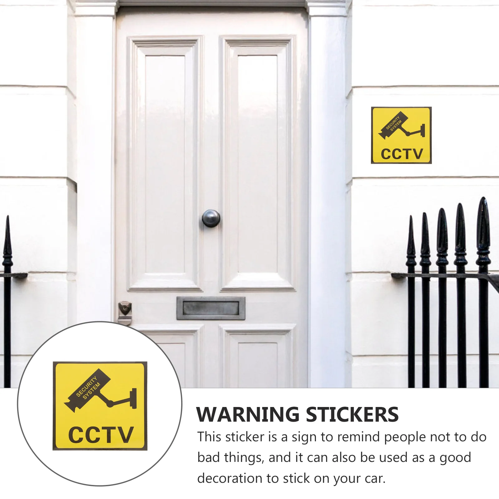 

10 Pcs Stickers Decal Video Warning Self-adhesive Security Safety Office
