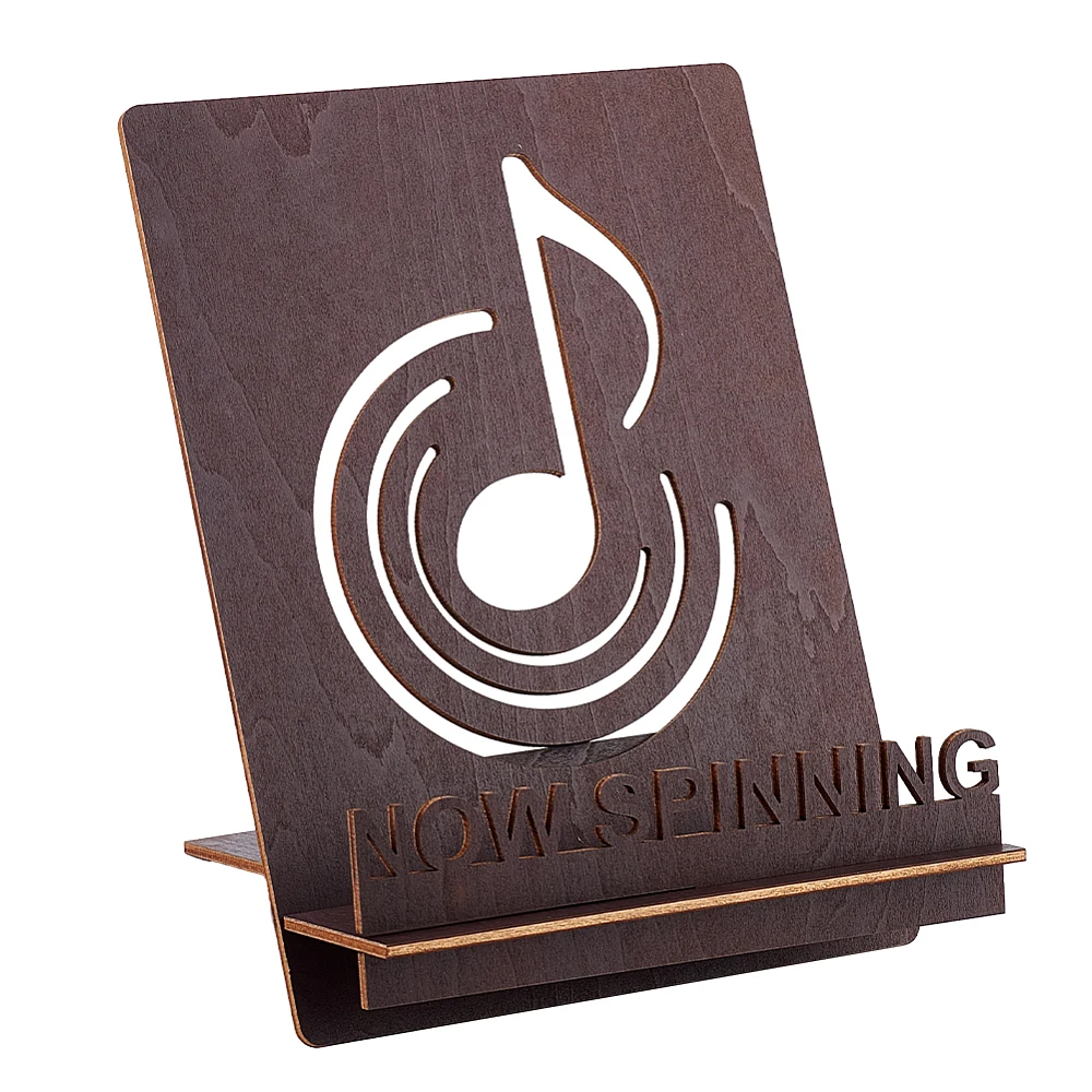 

1set Wood Record Display Stands Music Note Coconut Brown 15x15x19cm