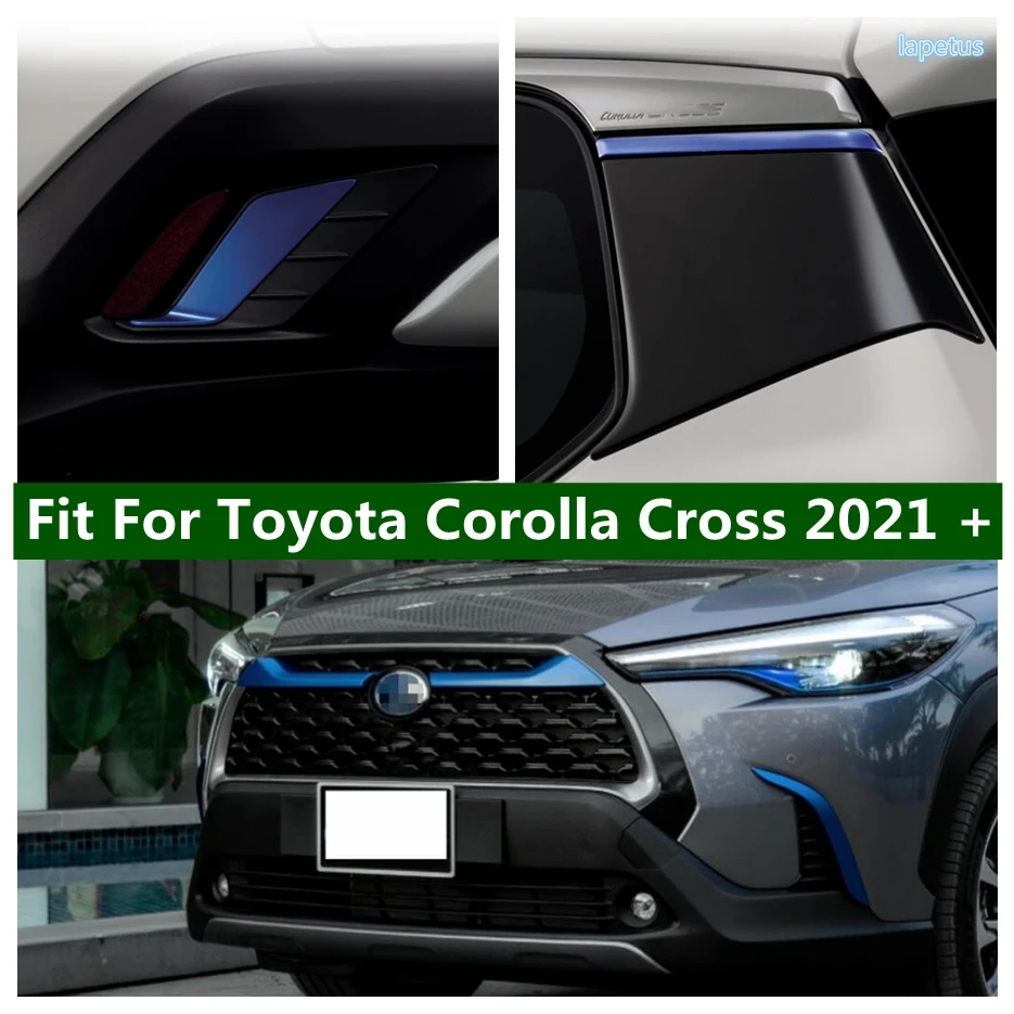 

Front Rear Fog Light Lamp Tail Window C Column Center Grille Moulding Strips Cover Trim Fit For Toyota Corolla Cross 2021 - 2024