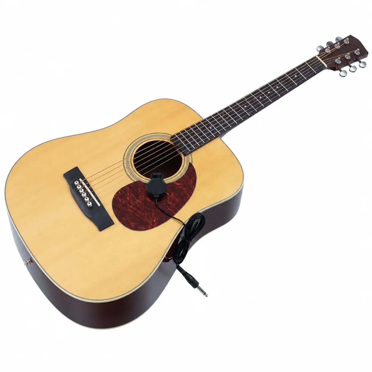 Clip-on Guitar Pickup Audio Jack Preamp Piezo Guitar Transducer 2.5M Cable 6.5 Plug Guitar Tuner Amplifier Violin Ukulele
