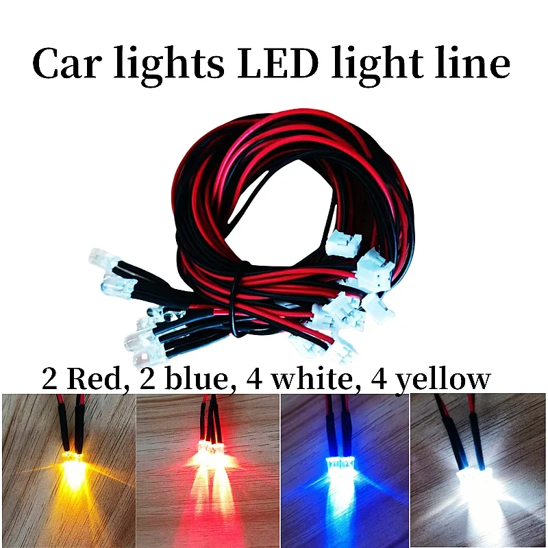 Rc 자동차 시뮬레이션 플래시 라이트 12 LED 조명 키트 1/10 스케일 모델 용 스티어링 브레이크 Yokomo Tamiya TRX HSP HPI Axial Rc4wd 썸네일 3