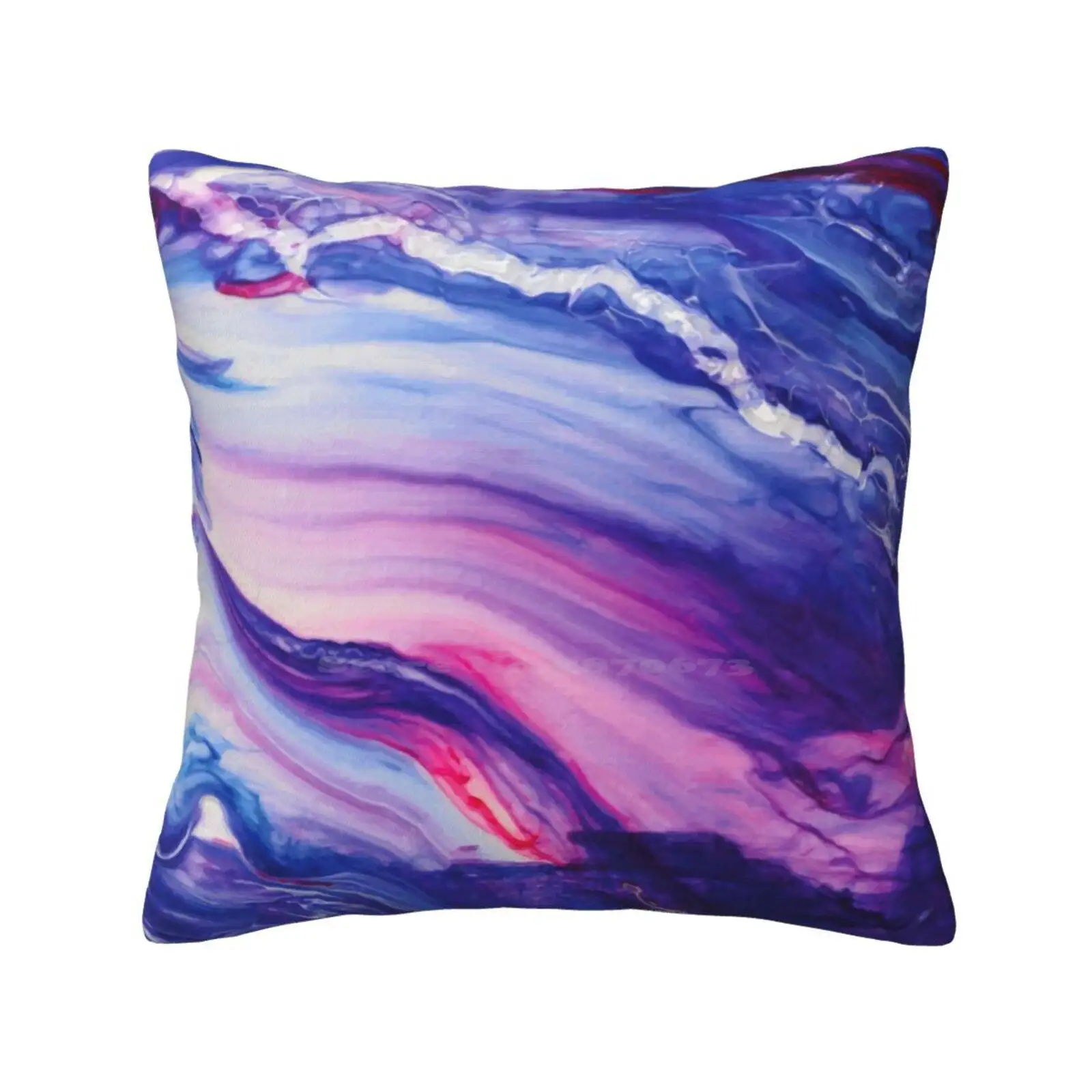 Tranquil Swirls Hybrid Painting Bedroom Office Hug Pillowcase Modern Contemporary Swirl Acrylic Watercolor Ink Hybrid Love