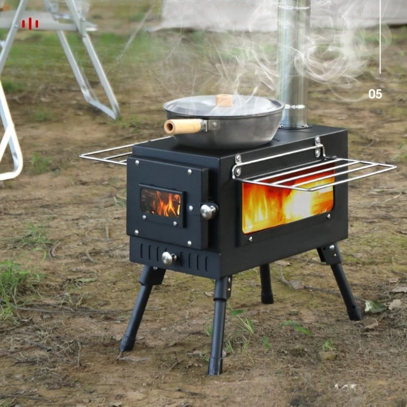

Portable Camping Stove Wood Smokeless Foldable Multi Fuel Tent Heater Large Outdoor Cooker Lareira Externa Para Jardim Brasero