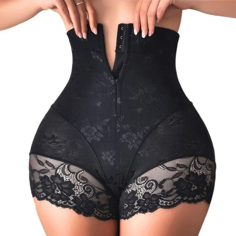 Women High‑Waist Zipper Body Shaper Shorts Tummy Control Compression Shapewear For Smooth Body Contouring Daily Under‑Dress Wear