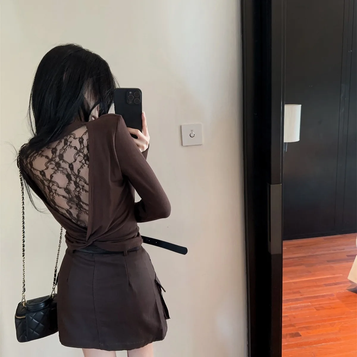 Outono inverno 2025 puro desejo renda splice bal longo sve base irt feminino faion conjunto ort saia sexy sle adulto feminino