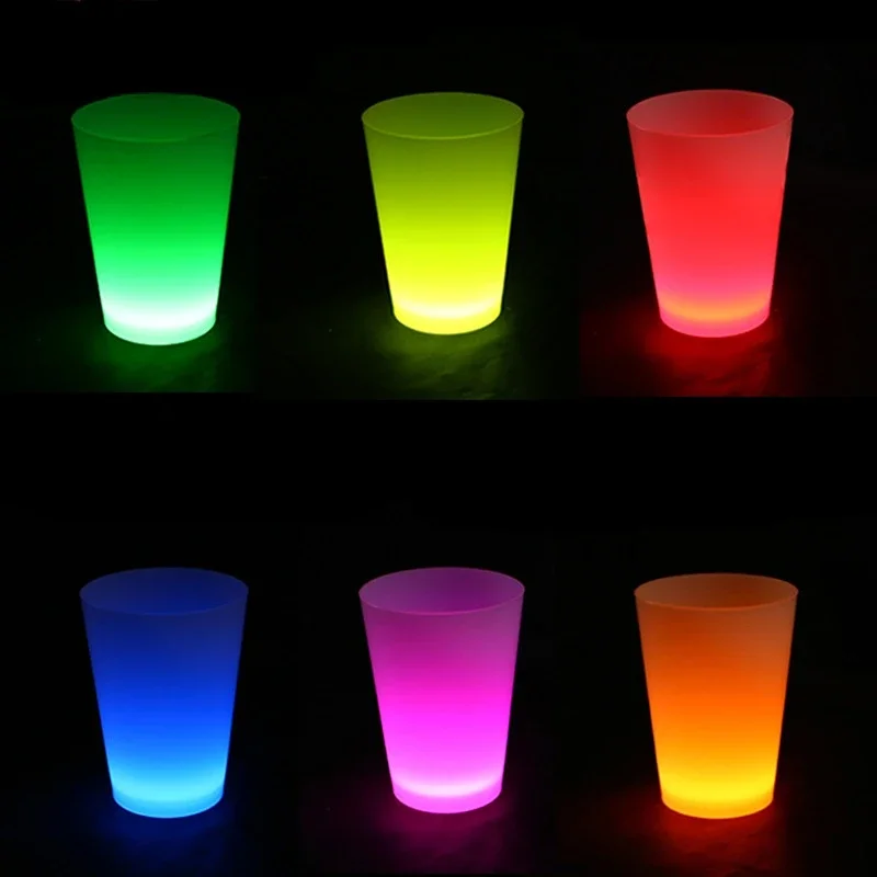 10pcs Glow Party Cup Plastic  Stick  Neon Colors Birthday Multi Color Night Event Favor s Drink 300ML