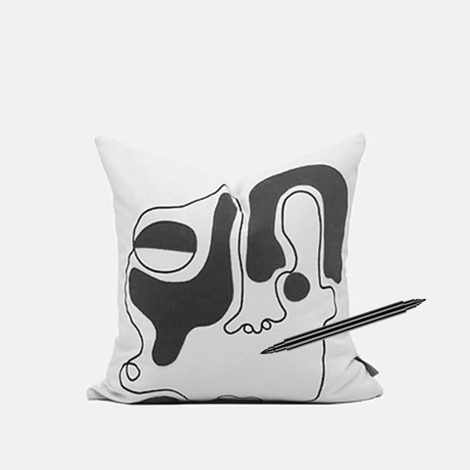 Pinselstift, Schuhe, Stift für Kleidung, Dual-Tip-Sneaker, schwarzer Stoffmarker