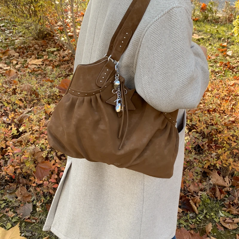 左側女性レトロソリッドカラー Pu レザーショルダーバッグ  - Luxury Bags Trend 2025 のレビューと価格