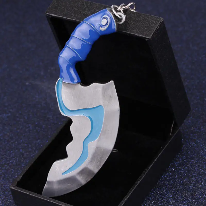 Men Jewelry Anime Game Dota 2 Keychain Mini Blink Dagger Jump Cut Weapon Model Dota2 Key Chain Flashing Keyrings