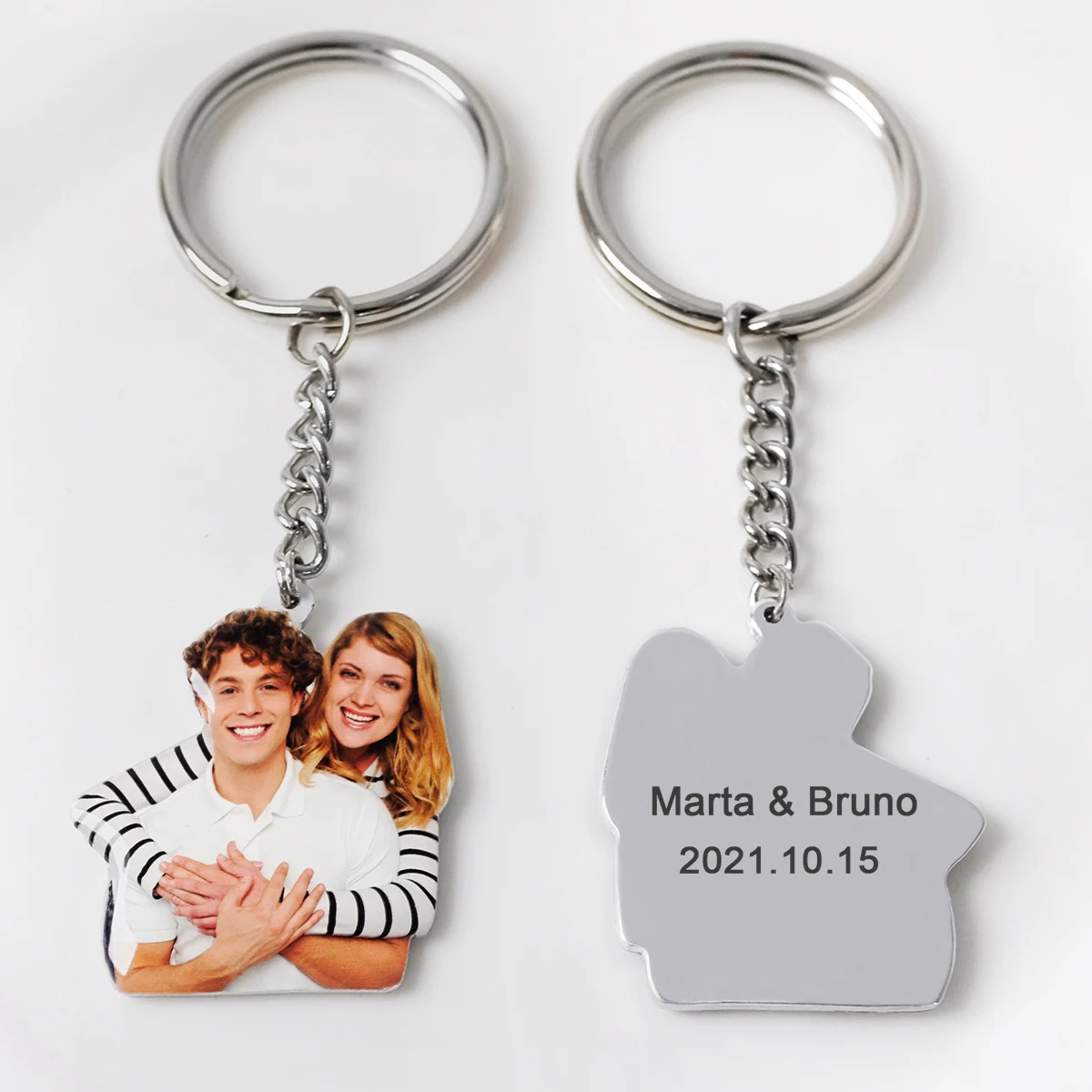 Personalized Photo Keychain Custom Keychain with Picture Keyring Mother\'s Father\'s Day Gift Anniversary Gift for Couples