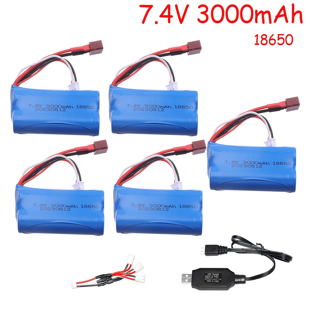 7.4V 18650 3000mah 20C Battery For Wltoys 144001 A959-B A969-B A979-B K929-B 12428 12423 10428 RC Car Spare Parts 2S lipoBattery