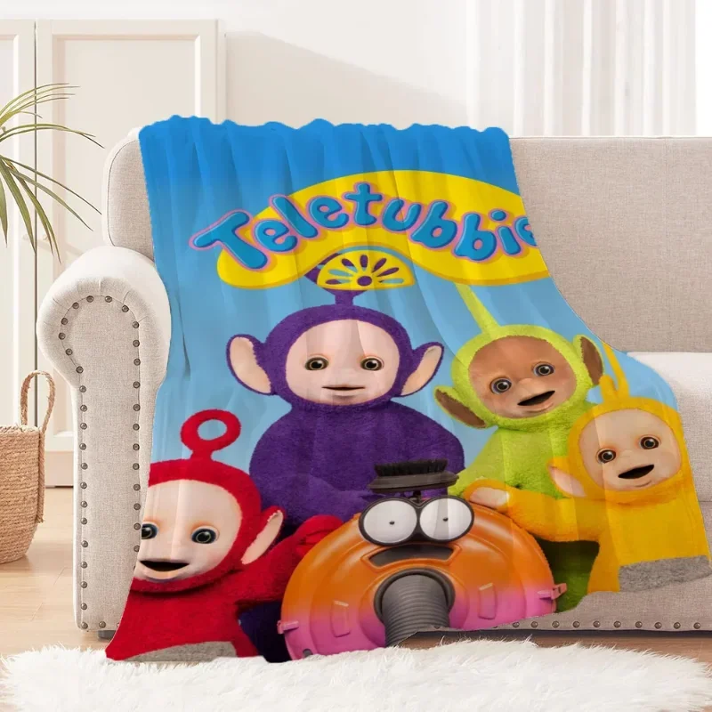 Teletubbies Dipsy Tinky Winky Po Lala Figure Flannel Air Conditioning Blanket Sleeping Winter Thickening Blanket Sofa Decor Gift view 4