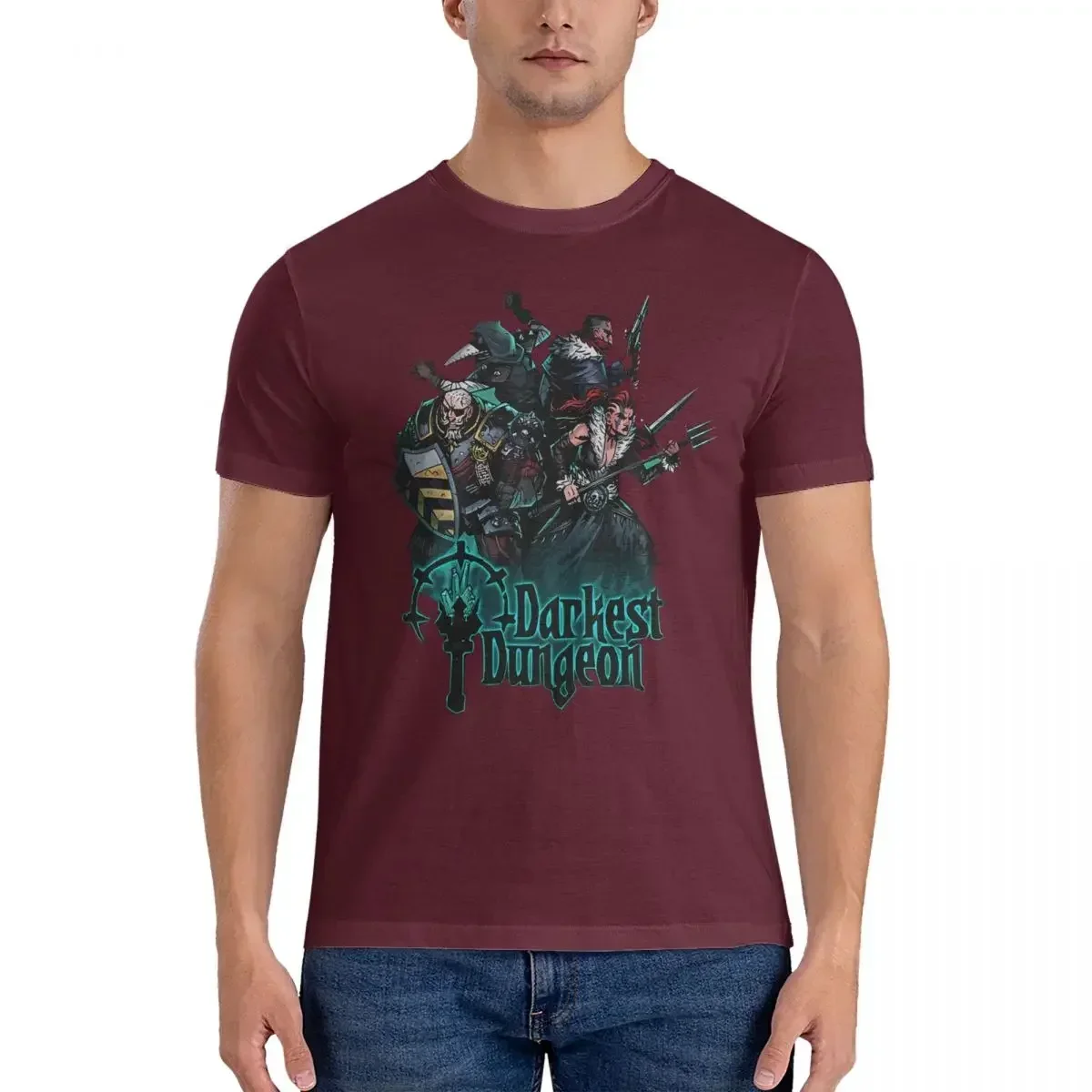 D-Darkest Dungeon Cool Pure Cotton Tee Shirt Crewneck Short Sleeve T Shirts Gift Idea Tops Friend T-Shirts Men image 3