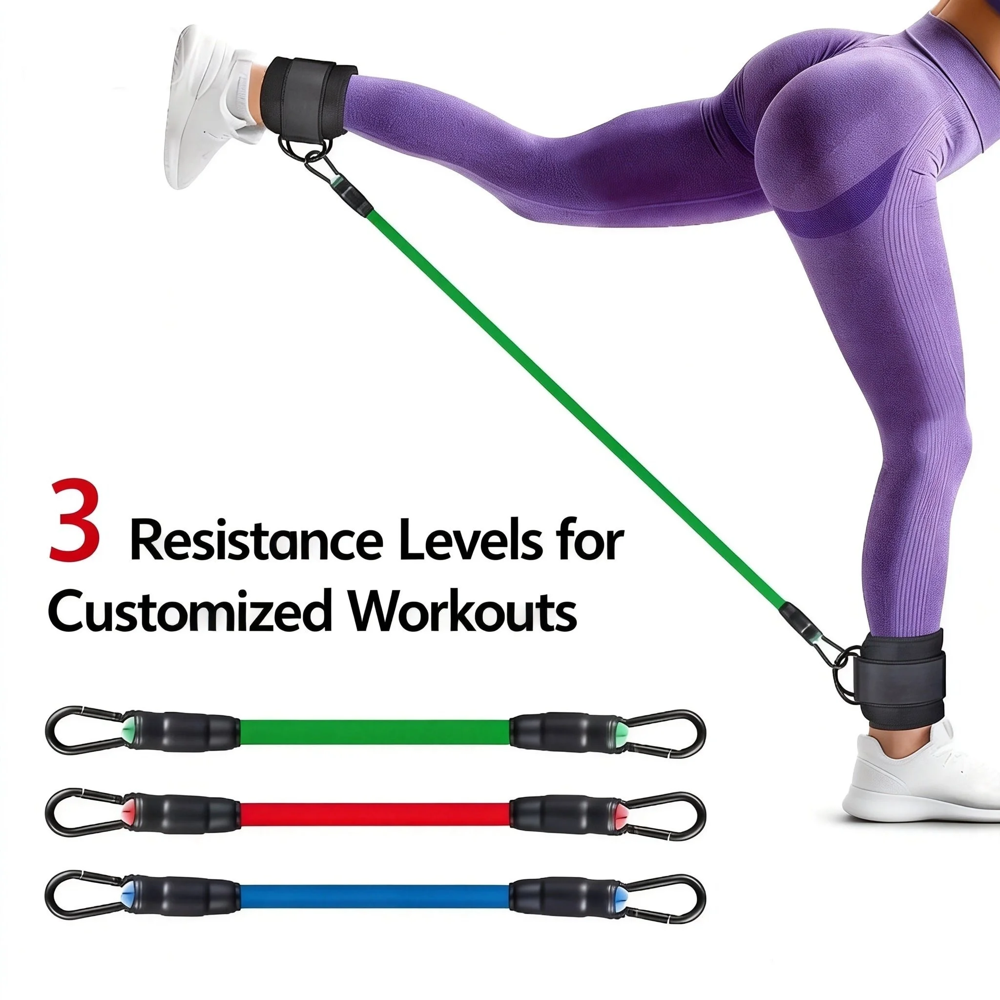 Elastic Heavy Duty TPE Resistance Band for Gym Fitness Training Non-Slip & Durablepromote sales