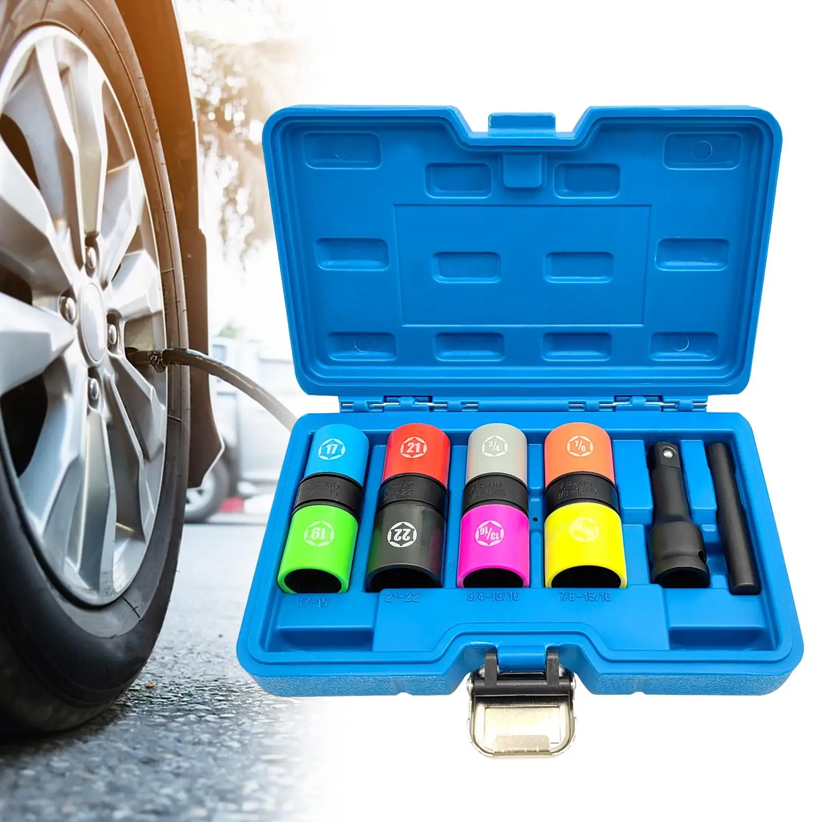 Lug Nut Socket Set Impact Deep Socket Premium 1/2-inch Drive Wheel Impact Flip