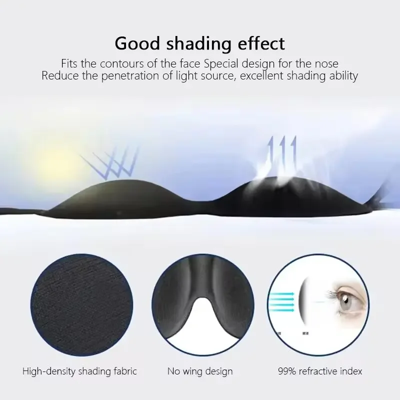 Eye Mask for Sleeping 3D Contoured Cup Blindfold Concave Molded Night Sleep Face Masks Block Out Light with Women Men Eyepatch view 4