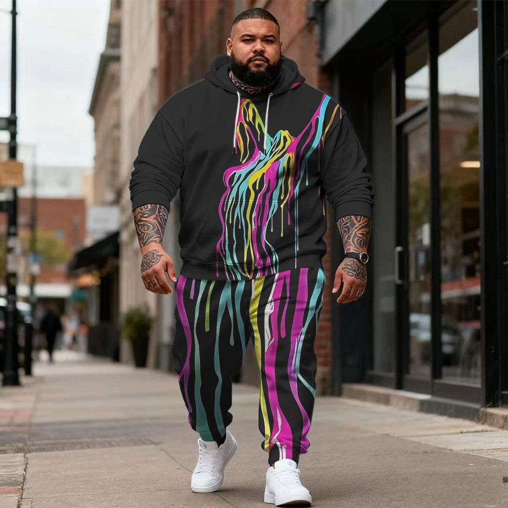 

S-9xl Мужская толстовка больших размеров для больших и высоких людей: граффити — одежда из 2 предметов, дышащий материал, острый дизайн