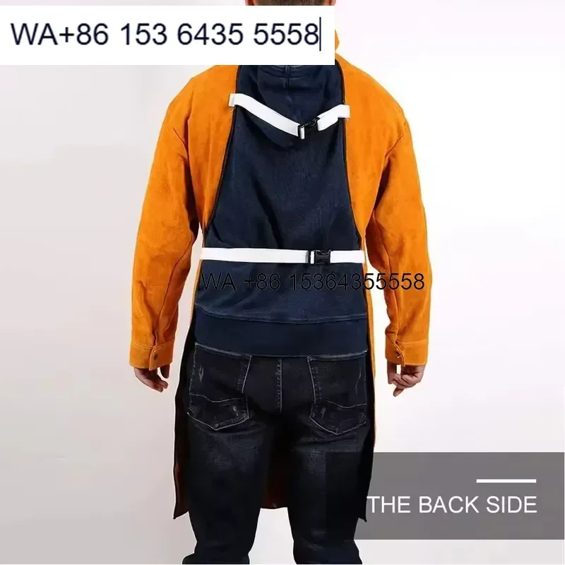 Wmwmnu for Pure Cowhide Genuine Leather Welding Coverall Reverse Design Wear Resistant Anti Spark Safety Apron Labor