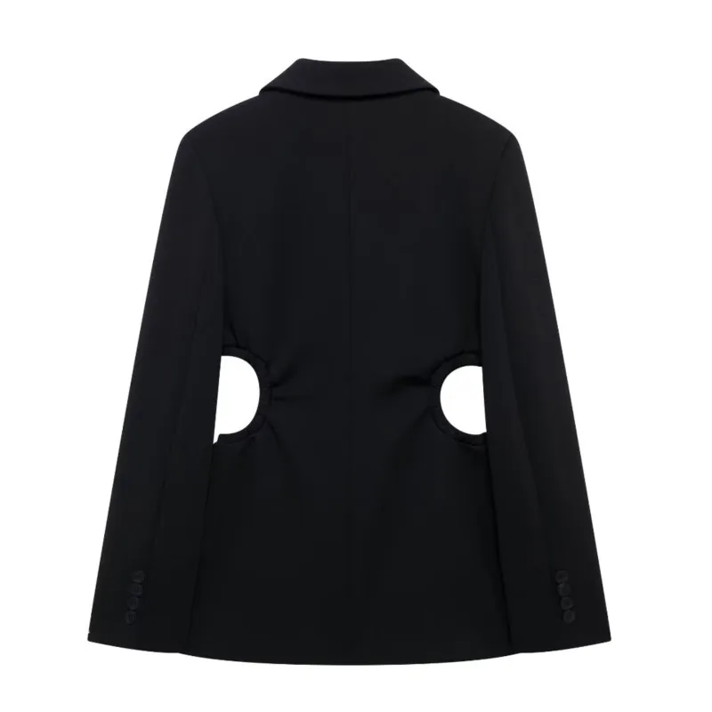 TRAF Woman Open Design Blazer With Button Clothing Casual Hollow Out Women Outerwears Fashion Women's Coat Flim Jacket