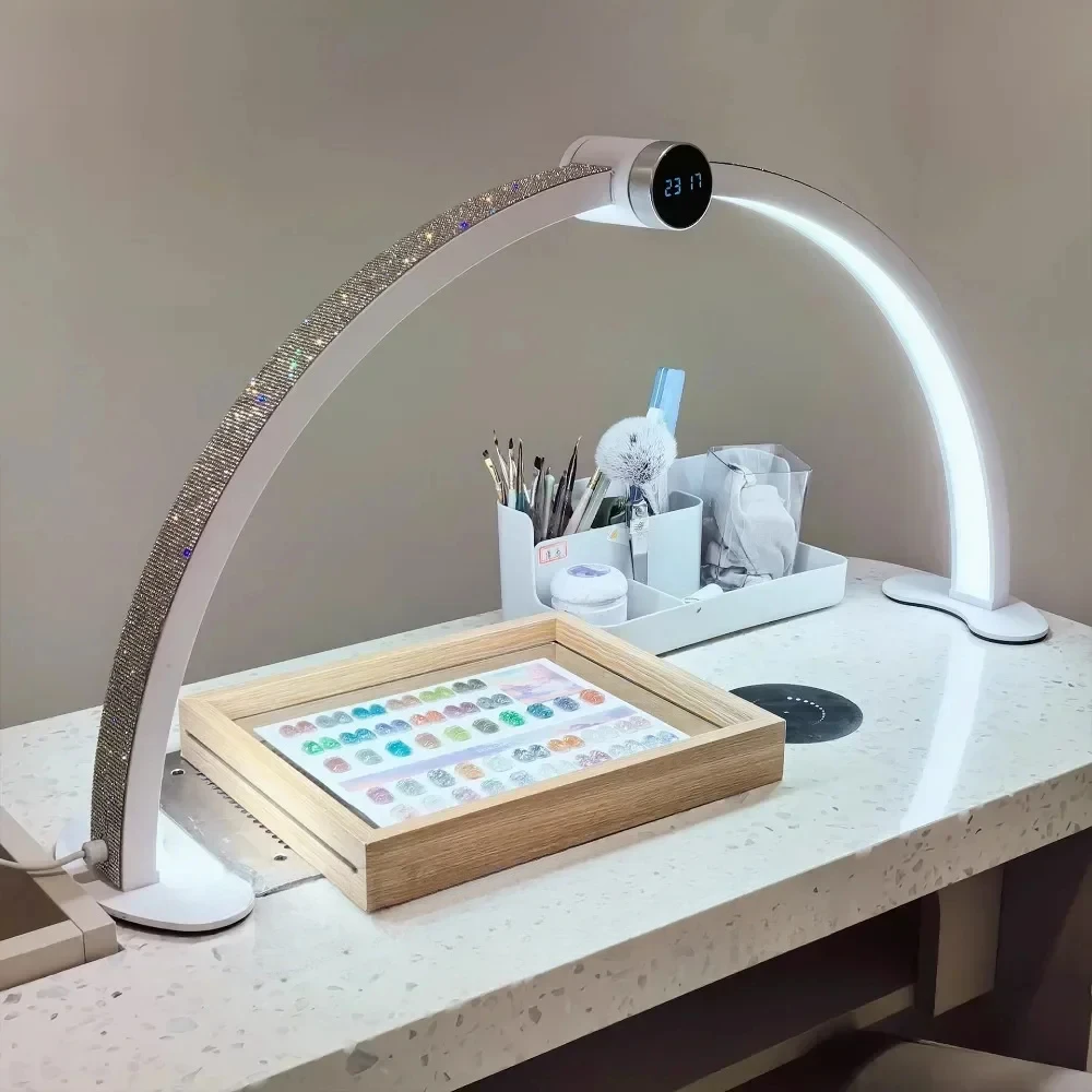 48W Knop Schakelaar Halve Maan Lamp met Scherm LED Halve Maan Licht voor Nagels Wimperverlenging Wenkbrauw Schoonheid halve Maan Nagellamp