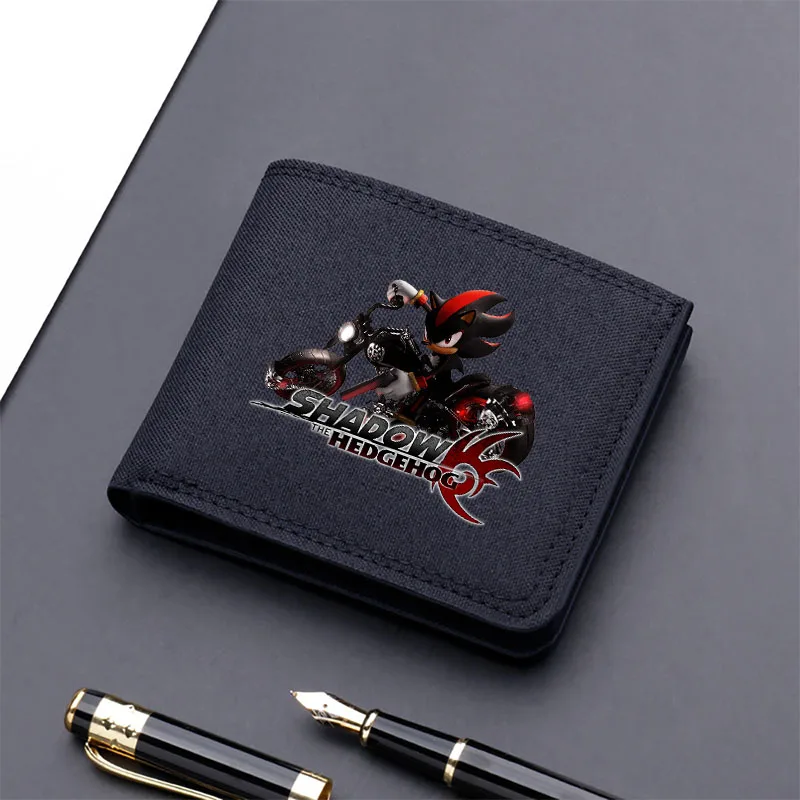 Sonics Men Anime Folding Wallet Adult Fashion Printed Card Holder Boy Cartoon Cute Coin Purse Children Money Bag Christmas Gifts