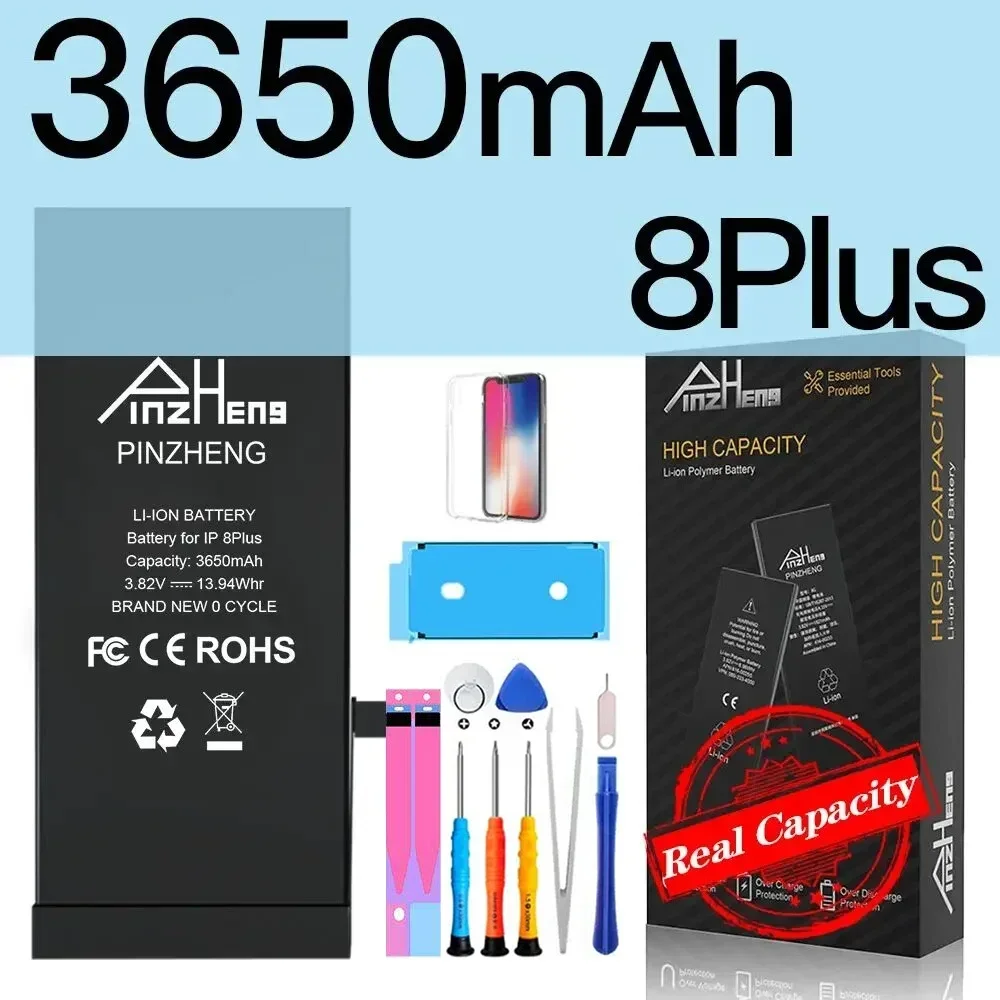 PINZHENG Echter Akku mit hoher Kapazität für iPhone 8 Plus SE 5S 6 6S 7 X Xr Xs Max Telefon-Ersatzbatterien Garantie ein Jahr 3