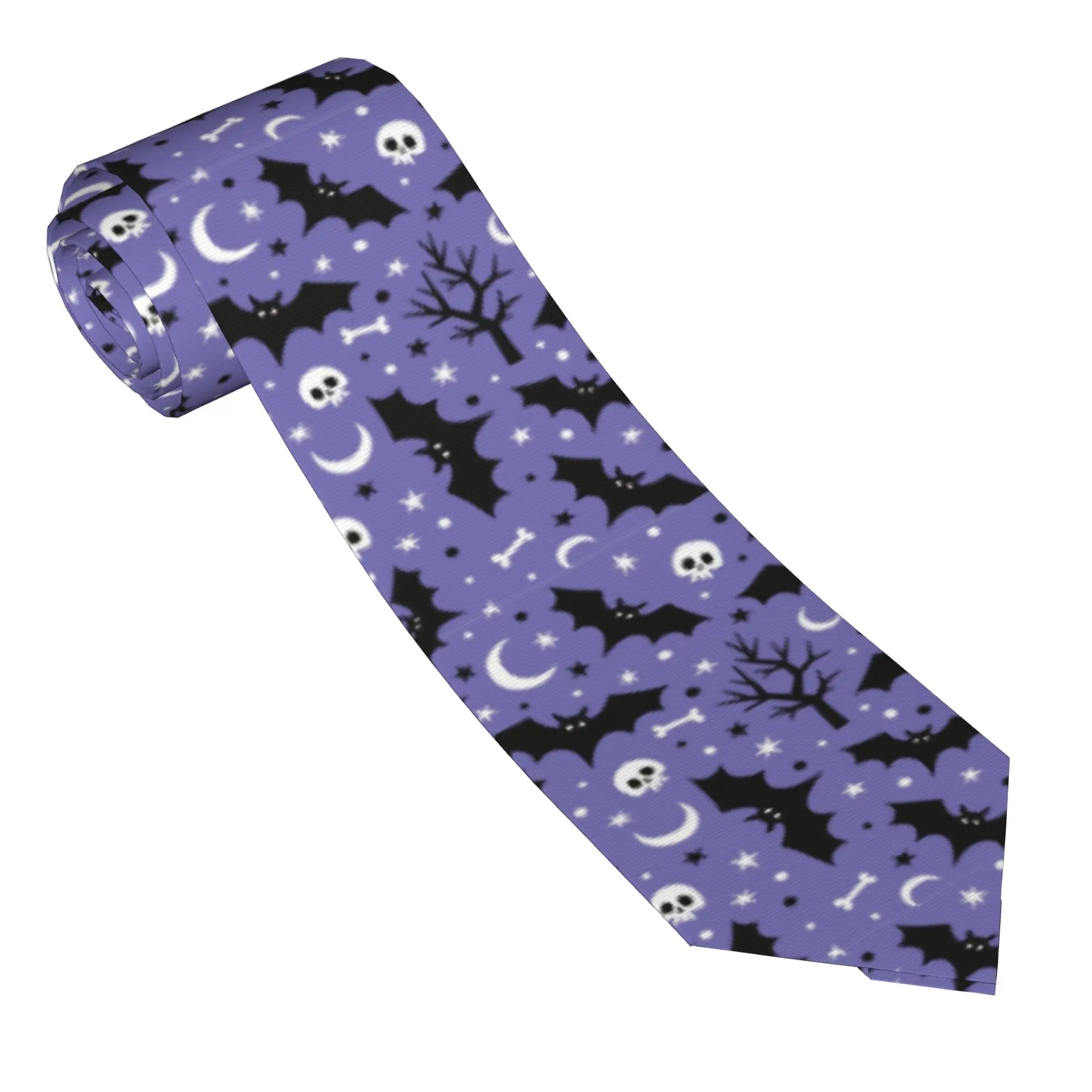 Halloween Bats  Men Women Necktie Fashion Polyester 8 cm Narrow  Neck Ties for Mens Suits Accessories Gravatas Wedding  Office