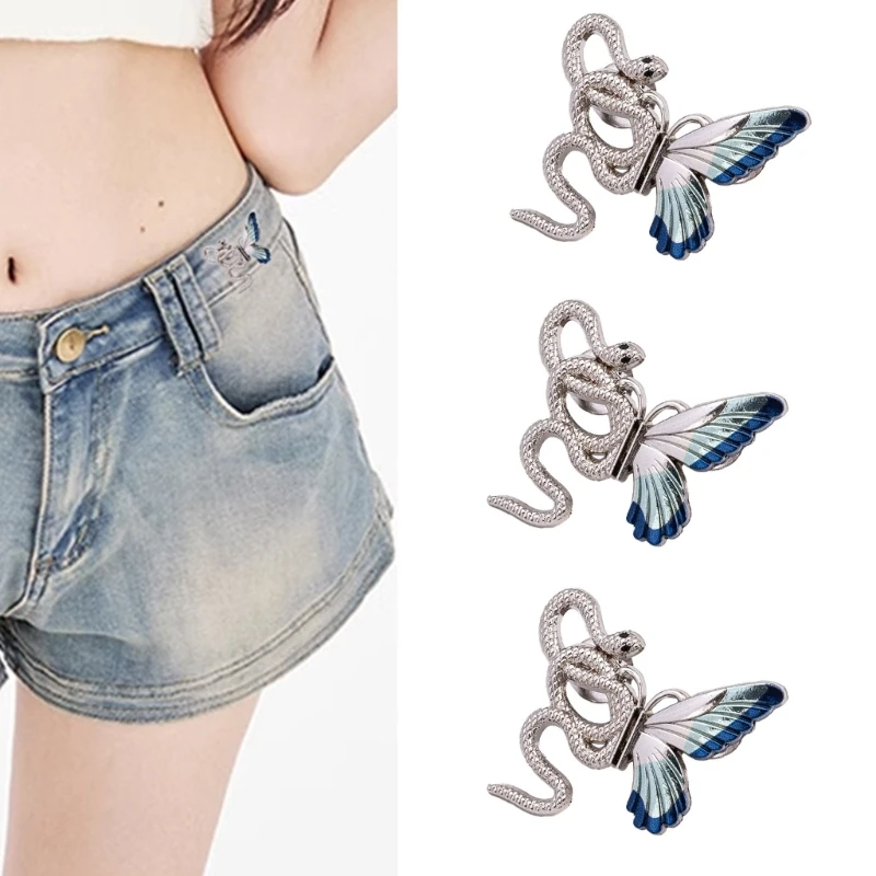 

R1we Snake Butterfly Fitness Clip 3PCS Талию затянувшая штифт для свободной одежды